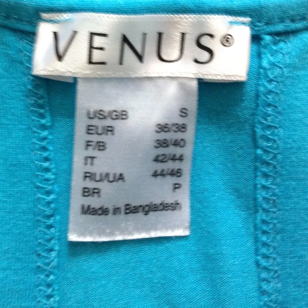 Venus *AQUA BLUE* Racerback Basic Short Sleeve Top - Picture 9 of 9